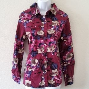 Jeans by Buffalo Floral Button-up Blouse, Large